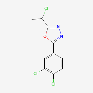 molecular formula C10H7Cl3N2O B1371064 2-(1-Chloroethyl)-5-(3,4-dichlorophenyl)-1,3,4-oxadiazole CAS No. 1156946-42-7