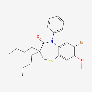 molecular formula C24H30BrNO2S B13710735 7-Bromo-3,3-dibutyl-8-methoxy-5-phenyl-2,3-dihydrobenzo[b][1,4]thiazepin-4(5H)-one 