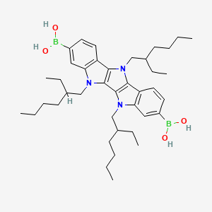 molecular formula C40H61B2N3O4 B13710772 [16-borono-3,11,19-tris(2-ethylhexyl)-3,11,19-triazapentacyclo[10.7.0.02,10.04,9.013,18]nonadeca-1(12),2(10),4(9),5,7,13(18),14,16-octaen-6-yl]boronic acid 