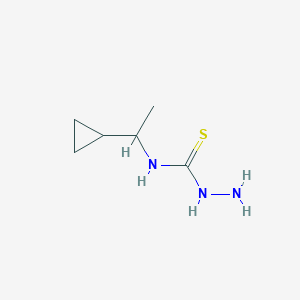 molecular formula C6H13N3S B1371079 3-Amino-1-(1-cyclopropylethyl)thiourea CAS No. 1153251-86-5