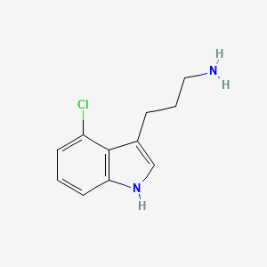 molecular formula C11H13ClN2 B13710809 3-(4-Chloro-3-indolyl)-1-propanamine 