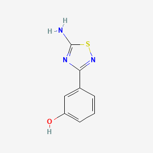 molecular formula C8H7N3OS B1371081 3-(5-Amino-1,2,4-thiadiazol-3-yl)phenol CAS No. 1153980-05-2