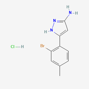 molecular formula C10H11BrClN3 B13710811 3-Amino-5-(2-bromo-4-methylphenyl)pyrazole Hydrochloride 