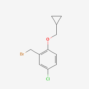 molecular formula C11H12BrClO B1371082 2-(Bromomethyl)-4-chloro-1-(cyclopropylmethoxy)benzene CAS No. 1103261-00-2