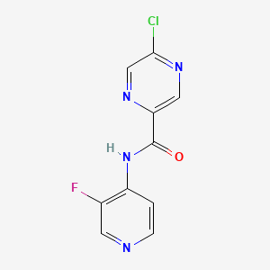 molecular formula C10H6ClFN4O B13710853 5-chloro-N-(3-fluoropyridin-4-yl)pyrazine-2-carboxamide 