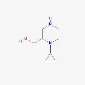 molecular formula C8H16N2O B13710856 1-Cyclopropylpiperazine-2-methanol 