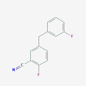 molecular formula C14H9F2N B13710860 2-Fluoro-5-(3-fluorobenzyl)benzonitrile 