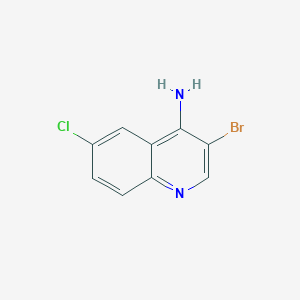 molecular formula C9H6BrClN2 B13710871 3-Bromo-6-chloroquinolin-4-amine CAS No. 1065088-30-3