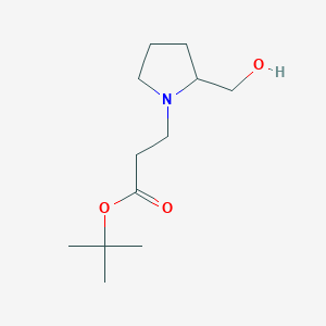 molecular formula C12H23NO3 B13710931 tert-Butyl (S)-3-[2-(Hydroxymethyl)-1-pyrrolidinyl]propanoate 