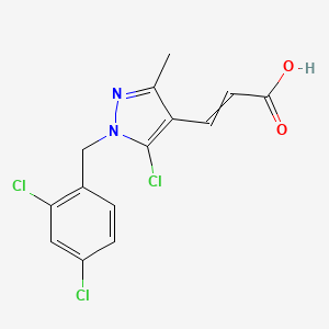 molecular formula C14H11Cl3N2O2 B13710960 3-[5-chloro-1-(2,4-dichlorobenzyl)-3-methyl-1H-pyrazol-4-yl]acrylic acid 