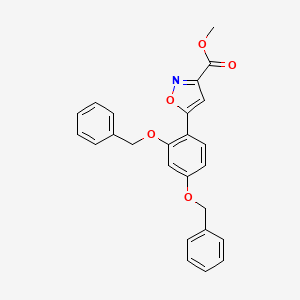 molecular formula C25H21NO5 B13710986 Methyl 5-(2,4-bis(benzyloxy)phenyl)isoxazole-3-carboxylate 