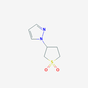 molecular formula C7H10N2O2S B1371100 3-(1H-吡唑-1-基)-1lambda6-噻烷-1,1-二酮 CAS No. 1153039-20-3