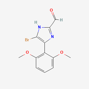 molecular formula C12H11BrN2O3 B13711024 5-Bromo-4-(2,6-dimethoxyphenyl)imidazole-2-carbaldehyde 