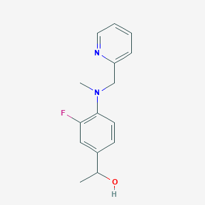 molecular formula C15H17FN2O B1371107 1-{3-Fluoro-4-[methyl(pyridin-2-ylmethyl)amino]phenyl}ethan-1-ol CAS No. 1153369-70-0