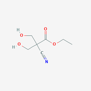 molecular formula C7H11NO4 B13711122 Ethyl 2-cyano-3-hydroxy-2-(hydroxymethyl)-propanoate 