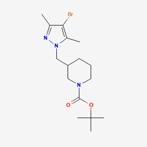 molecular formula C16H26BrN3O2 B13711124 tert-Butyl 3-((4-bromo-3,5-dimethyl-1H-pyrazol-1-yl)methyl)piperidine-1-carboxylate 