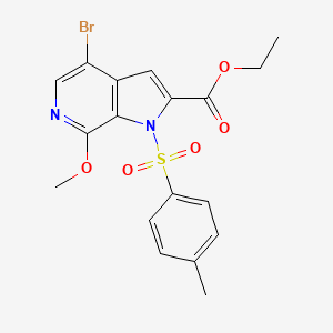 molecular formula C18H17BrN2O5S B13711146 ethyl 4-bromo-7-methoxy-1-tosyl-1H-pyrrolo[2,3-c]pyridine-2-carboxylate 