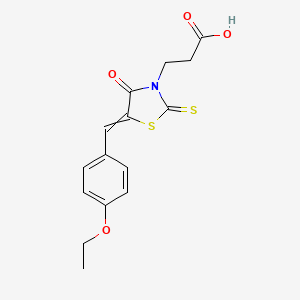 molecular formula C15H15NO4S2 B13711148 3-[5-(4-Ethoxy-benzylidene)-4-oxo-2-thioxo-thiazolidin-3-yl]-propionic acid 