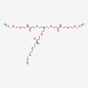 molecular formula C36H60N4O12 B13711171 Tri(propargyl-PEG2-NHCO-ethyloxyethyl)amine 