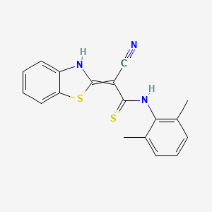 2-Benzothiazol-2-yl-3-(2,6-dimethyl-phenylamino)-3-mercapto-acrylonitrile