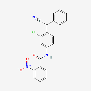 molecular formula C21H14ClN3O3 B13711209 N-[3-Chloro-4-[cyano(phenyl)methyl]phenyl]-2-nitrobenzamide 