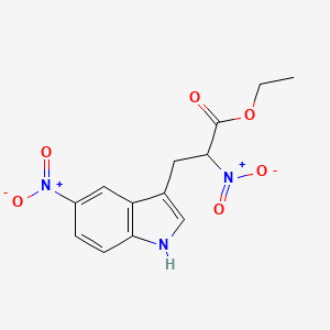 molecular formula C13H13N3O6 B13711212 Ethyl 2-Nitro-3-(5-nitro-3-indolyl)propanoate 