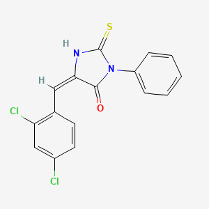 (5E)-5-(2,4-dichlorobenzylidene)-3-phenyl-2-thioxoimidazolidin-4-one