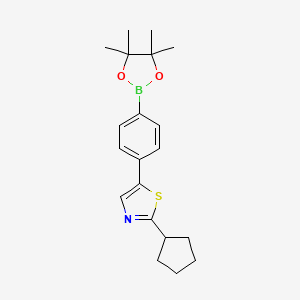 2-Cyclopentyl-5-(4-(4,4,5,5-tetramethyl-1,3,2-dioxaborolan-2-yl)phenyl)thiazole