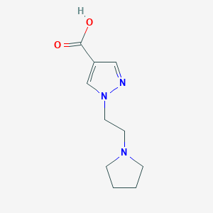 molecular formula C10H15N3O2 B1371132 1-[2-(pyrrolidin-1-yl)ethyl]-1H-pyrazole-4-carboxylic acid CAS No. 1155065-00-1