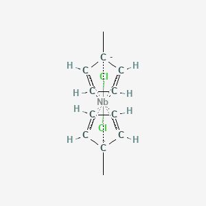 molecular formula C12H14Cl2Nb-2 B13711331 Dichloroniobium;5-methylcyclopenta-1,3-diene;methylcyclopentane 