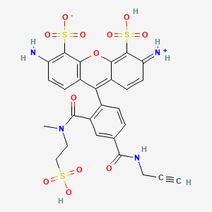 3-amino-6-azaniumylidene-9-[2-[methyl(2-sulfoethyl)carbamoyl]-4-(prop-2-ynylcarbamoyl)phenyl]-5-sulfoxanthene-4-sulfonate