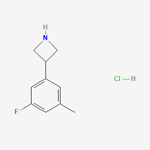 molecular formula C10H13ClFN B13711372 3-(3-Fluoro-5-methylphenyl)azetidine Hydrochloride 