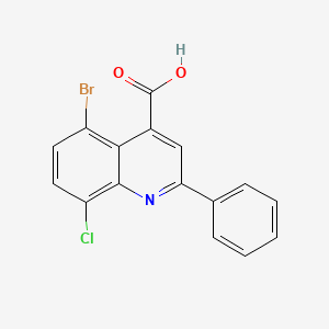 molecular formula C16H9BrClNO2 B13711438 5-Bromo-8-chloro-2-phenylquinoline-4-carboxylic Acid 