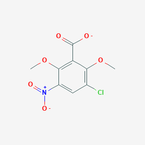 molecular formula C9H7ClNO6- B13711464 3-Chloro-2,6-dimethoxy-5-nitrobenzoate 