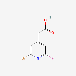 molecular formula C7H5BrFNO2 B13711474 (2-Bromo-6-fluoropyridin-4-YL)acetic acid 