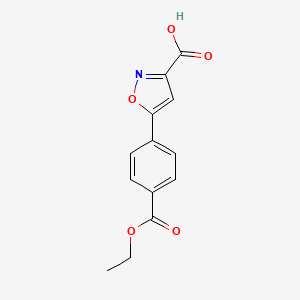 molecular formula C13H11NO5 B13711547 5-(4-(Ethoxycarbonyl)phenyl)isoxazole-3-carboxylic acid 