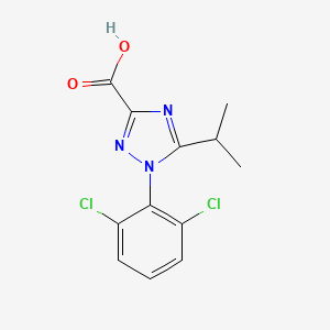 molecular formula C12H11Cl2N3O2 B1371159 1-(2,6-dichlorophenyl)-5-(propan-2-yl)-1H-1,2,4-triazole-3-carboxylic acid CAS No. 1154206-19-5