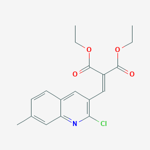 molecular formula C18H18ClNO4 B13711620 2-Chloro-7-methyl-3-(2,2-diethoxycarbonyl)vinylquinoline CAS No. 1031928-57-0