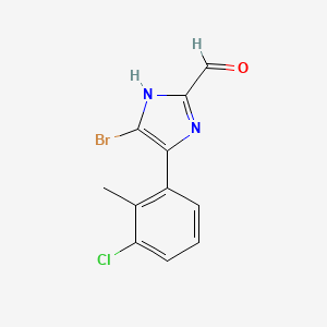 molecular formula C11H8BrClN2O B13711714 5-Bromo-4-(3-chloro-2-methylphenyl)imidazole-2-carbaldehyde 