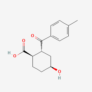 molecular formula C15H18O4 B13711718 (1R*,2R*,4S*)-4-hydroxy-2-(4-methyl-benzoyl)-cyclohexanecarboxylic acid 