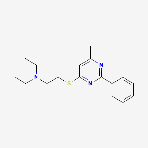 molecular formula C17H23N3S B13711742 4-(2-N,N-Dimethylaminoethylthio)-6-methyl-2-phenylpyrimidine CAS No. 887584-78-3