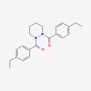 molecular formula C22H26N2O2 B13711788 Pyridazine, 1,2-bis(4-ethylbenzoyl)hexahydro- CAS No. 887582-21-0