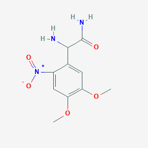 molecular formula C10H13N3O5 B13711803 2-Amino-2-(4,5-dimethoxy-2-nitrophenyl)acetamide 