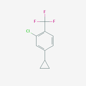 molecular formula C10H8ClF3 B13711842 2-Chloro-4-cyclopropyl-1-(trifluoromethyl)benzene 