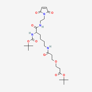 molecular formula C27H44N4O9 B13711862 N-Boc-N'-(PEG1-t-butyl ester)-L-Lysine-amido-Mal 