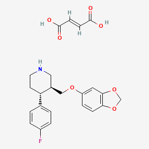 molecular formula C23H24FNO7 B13711921 (3S,4R)-3-(1,3-benzodioxol-5-yloxymethyl)-4-(4-fluorophenyl)piperidine;(E)-but-2-enedioic acid 