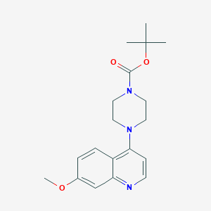 molecular formula C19H25N3O3 B13711937 4-(4-Boc-1-piperazinyl)-7-methoxyquinoline 