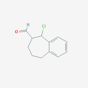 molecular formula C12H13ClO B13711942 5-Chloro-6,7,8,9-tetrahydro-5H-benzo[7]annulene-6-carbaldehyde 