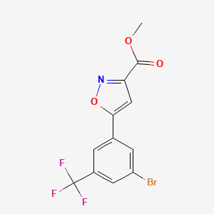 molecular formula C12H7BrF3NO3 B13711979 Methyl 5-(3-bromo-5-(trifluoromethyl)phenyl)isoxazole-3-carboxylate 