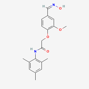 molecular formula C19H22N2O4 B13712078 2-(4-[(Hydroxyimino)methyl]-2-methoxyphenoxy)-n-mesitylacetamide 